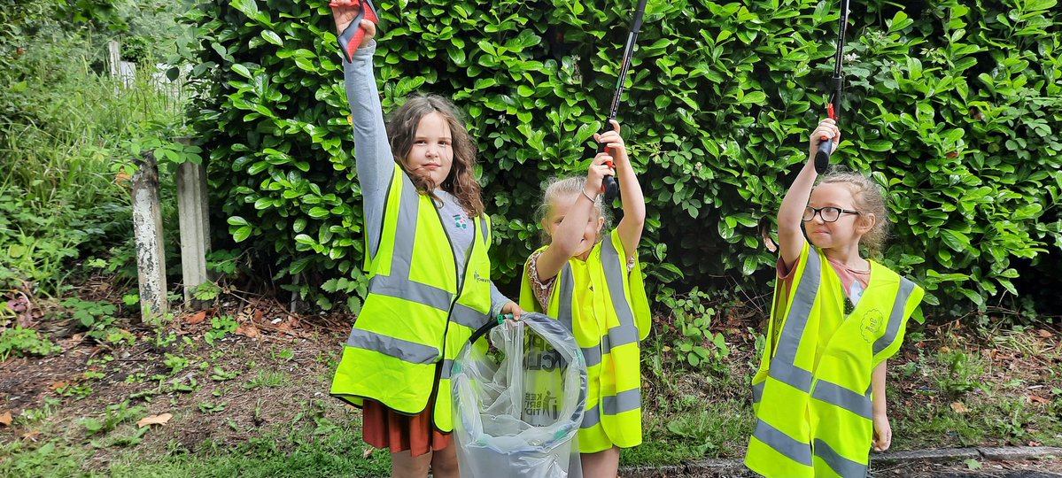 Children take part in a litter pick at Broadhurst Community Centre in Moston.