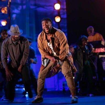 Performer Fehinti Balogun dances centre stage in Can I Live?
