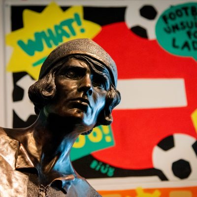 The Lily Parr statue at the National Football Museum