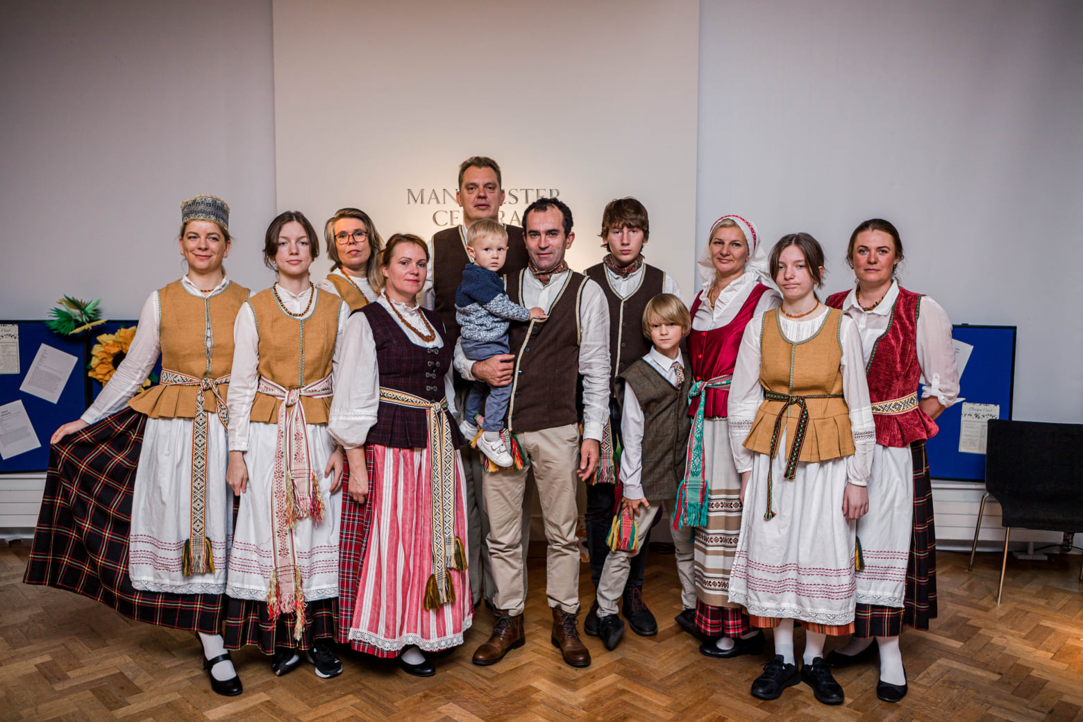 members of the Lithuanian community wearing traditional costume.