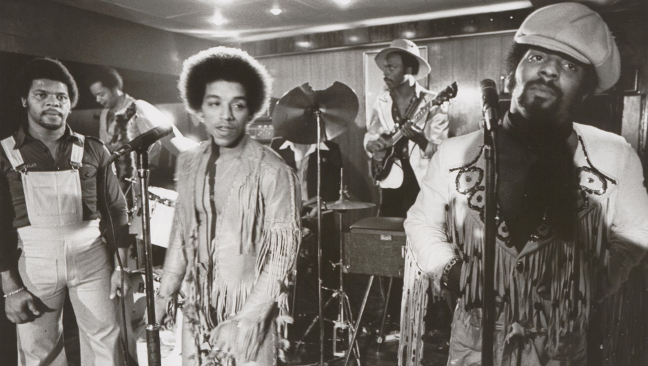 A scene from the 1977 film Black Joy featuring a band on stage