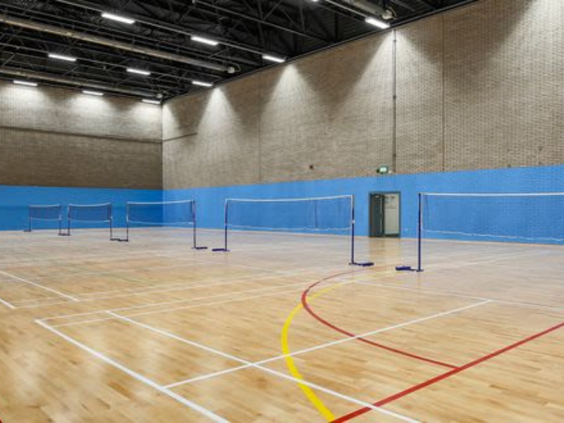 A sports hall at Moss Side Leisure Centre.