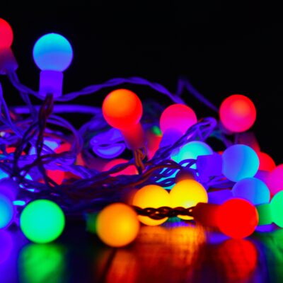 A string of brightly coloured lights