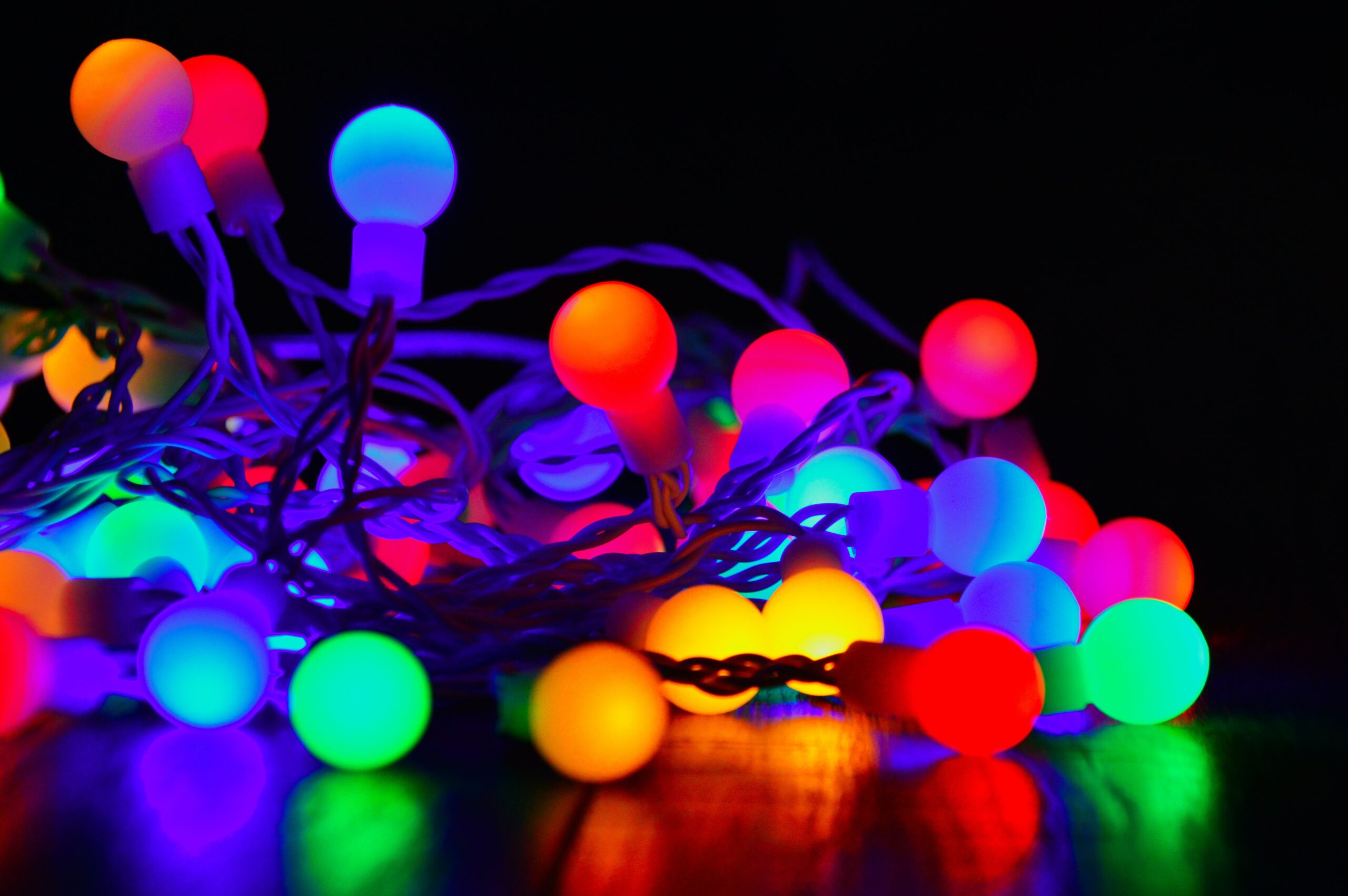 A string of brightly coloured lights