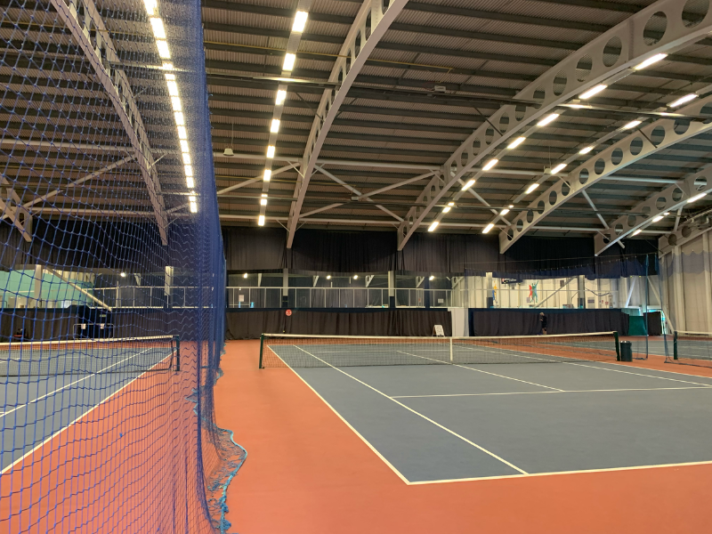An empty court at Manchester Tennis & Football Centre