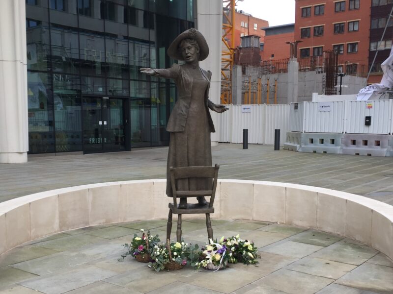 The statue of Emmeline Pankhurst in St Peter's Square, Manchester.