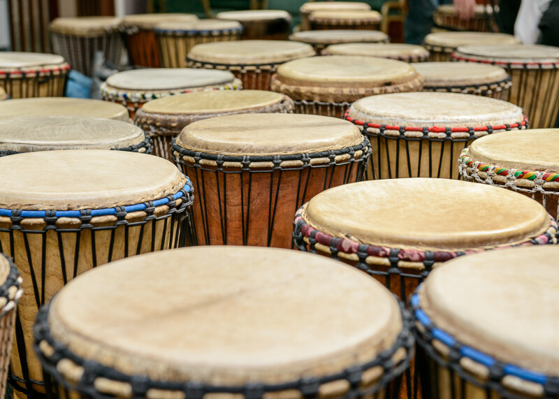 A set of bongo drums.