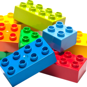 A pile of different coloured lego bricks.