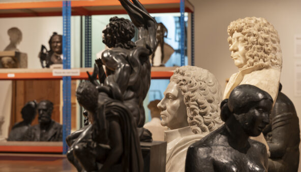 A few of the sculptures on display in Manchester Art Gallery.