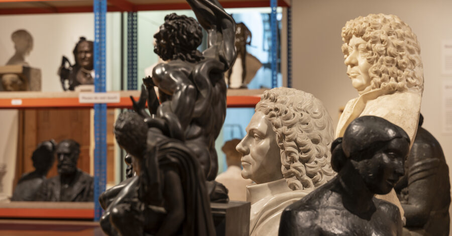 A few of the sculptures on display in Manchester Art Gallery.