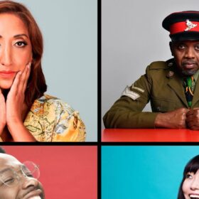Four headshots of comedians.